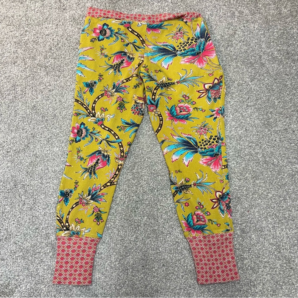 Sundance Pants Womens Medium Floral Waffle Knit Joggers Loungewear Thermal - Picture 8 of 9